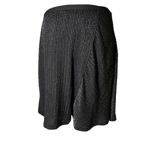 Halston Heritage Beaded Skirt Black Lined Modern Cocktail Party Holiday 14 NWT